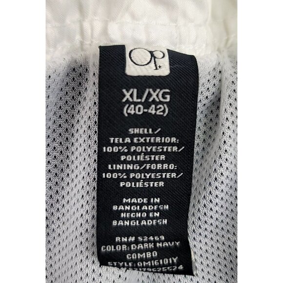 Op Mens Dark Navy Cargo Swim Trunks XL Drawstring Waist Pockets - Picture 5 of 8